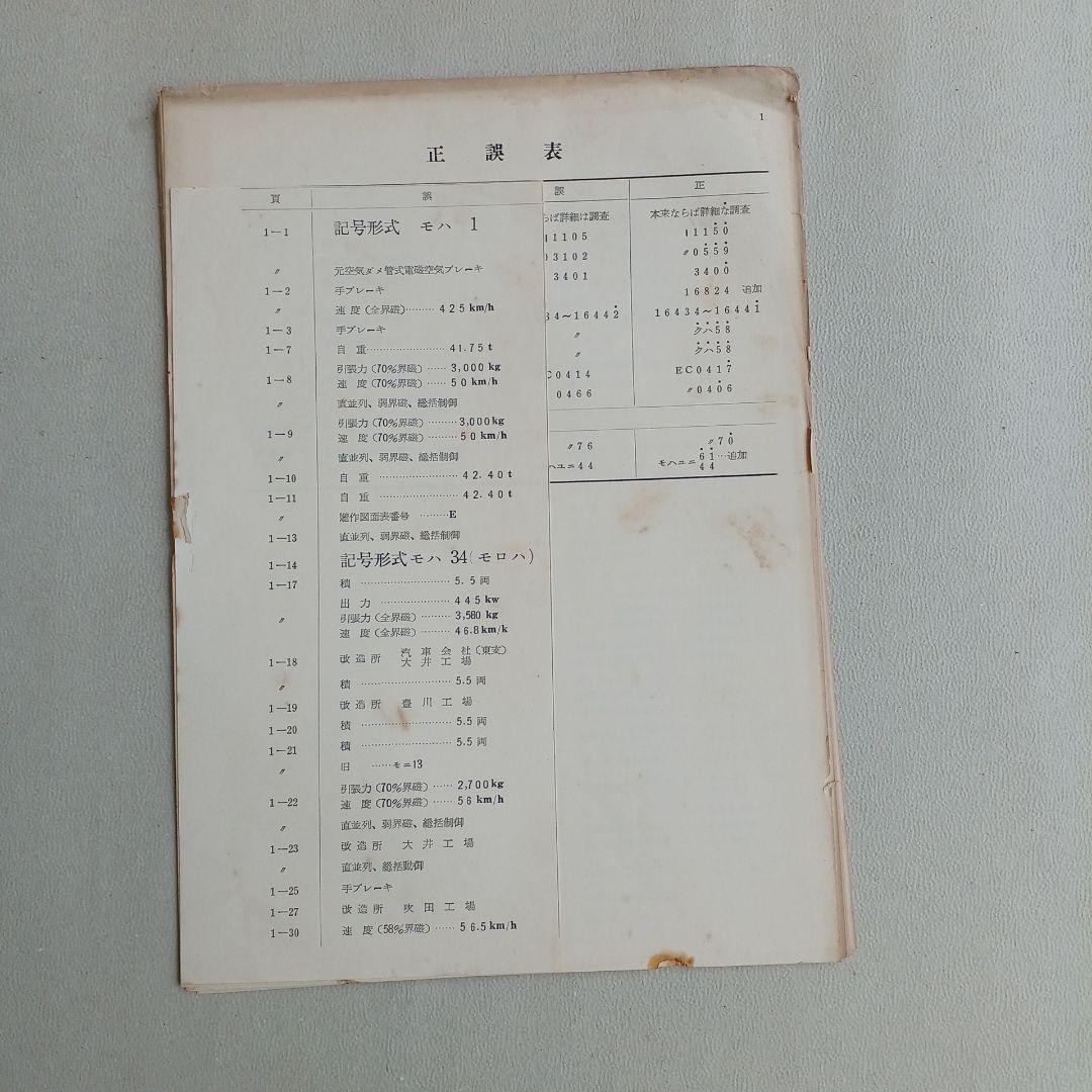昭和レトロ　電車形式図 　1953年　日本国有鉄道工作局　非売品　当時物
