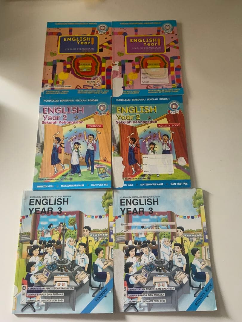 小学生向け数学・英語教科書セットBAHASA-MALAYSIA