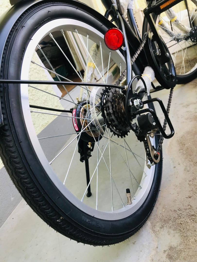 折りたたみ自転車 ブラック 前バスケット付き