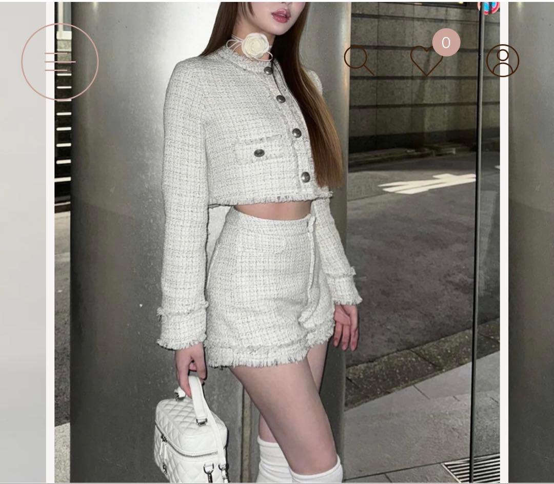 Darich 人気商品!!コンパクトフリンジツイードショートパンツ ホワイト