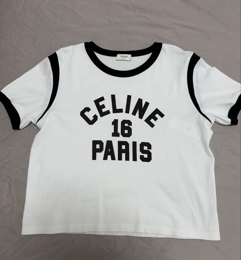 CELINE プリント Tシャツ Lサイズ ホワイト