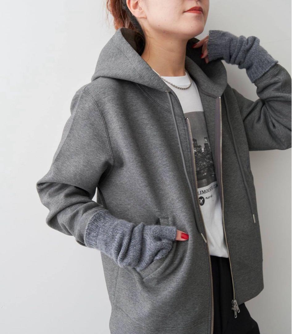 Spick and Span ストレッチジップフードパーカー＊グレー