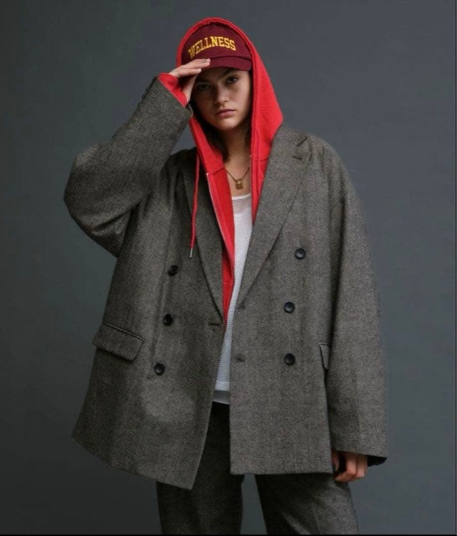 【美品】soerte ソエルテ　オーバーサイズダブルブレストジャケット　サイズ1