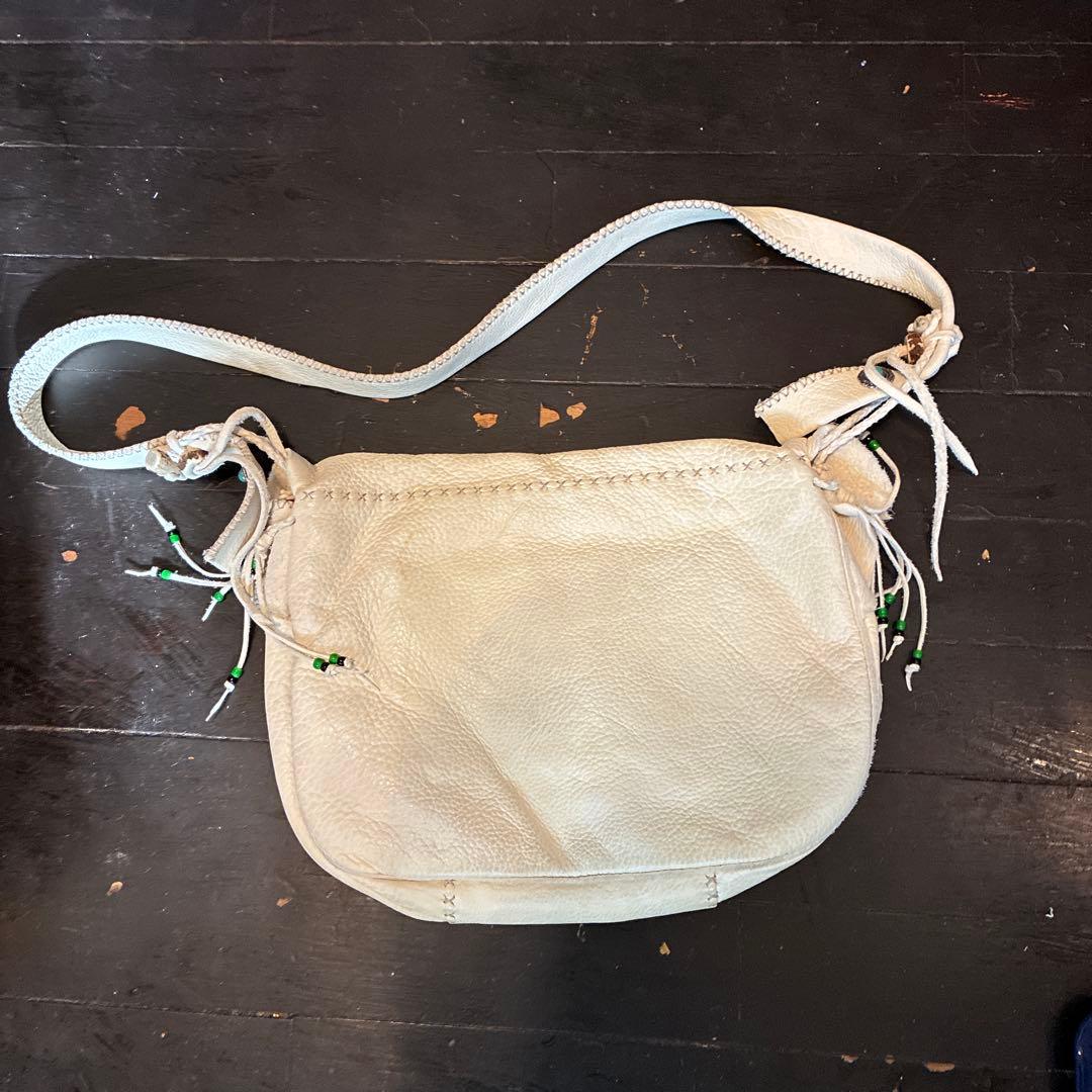 ネィティブアメリカン　ウォーターバッファローレザーショルダーバッグ