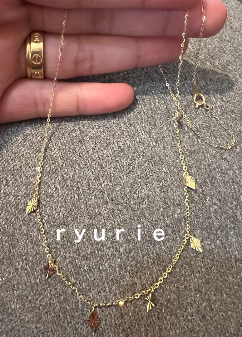 18金K18レディースネックレス43センチ