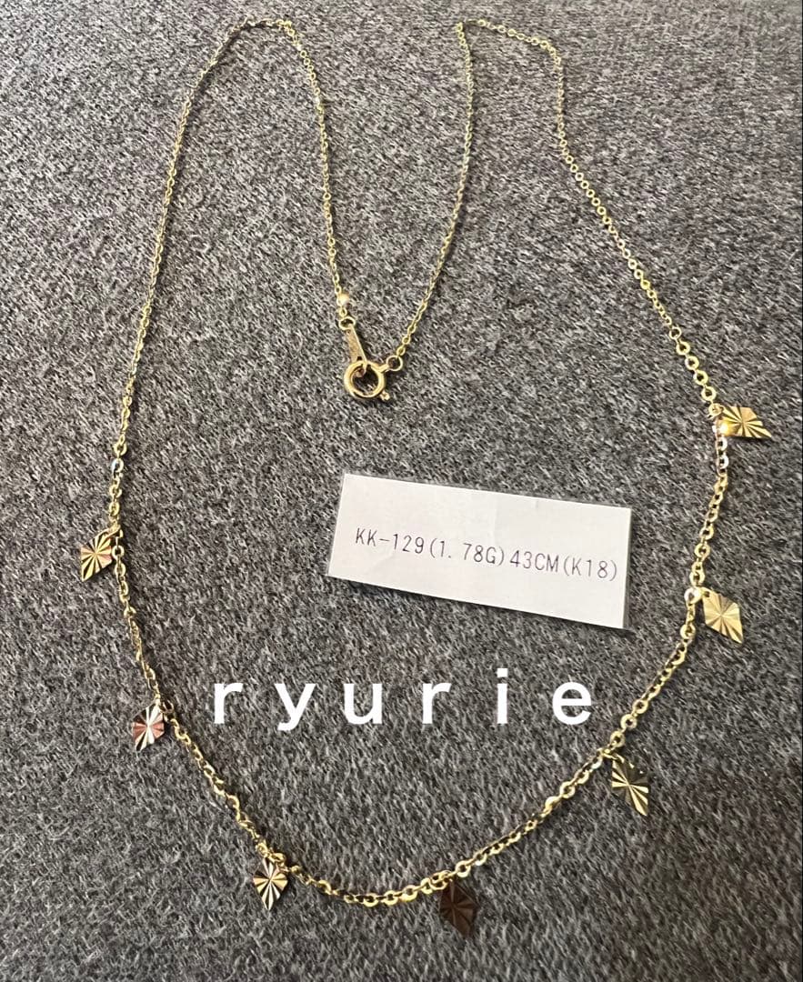 18金K18レディースネックレス43センチ