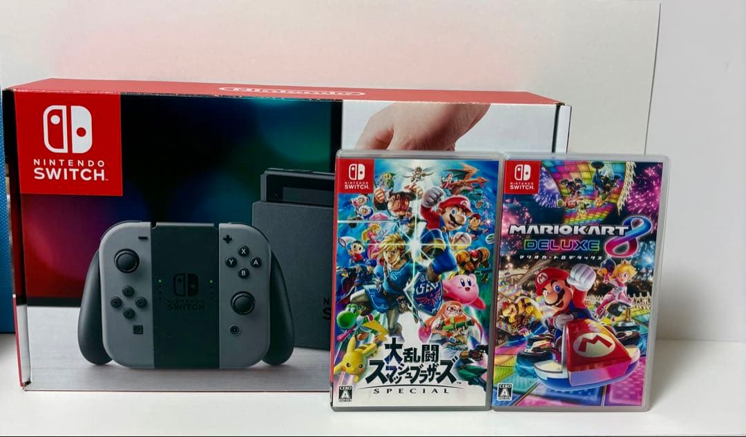 初代Switch本体 スマブラsp マリカ8dx＋128GBカード付