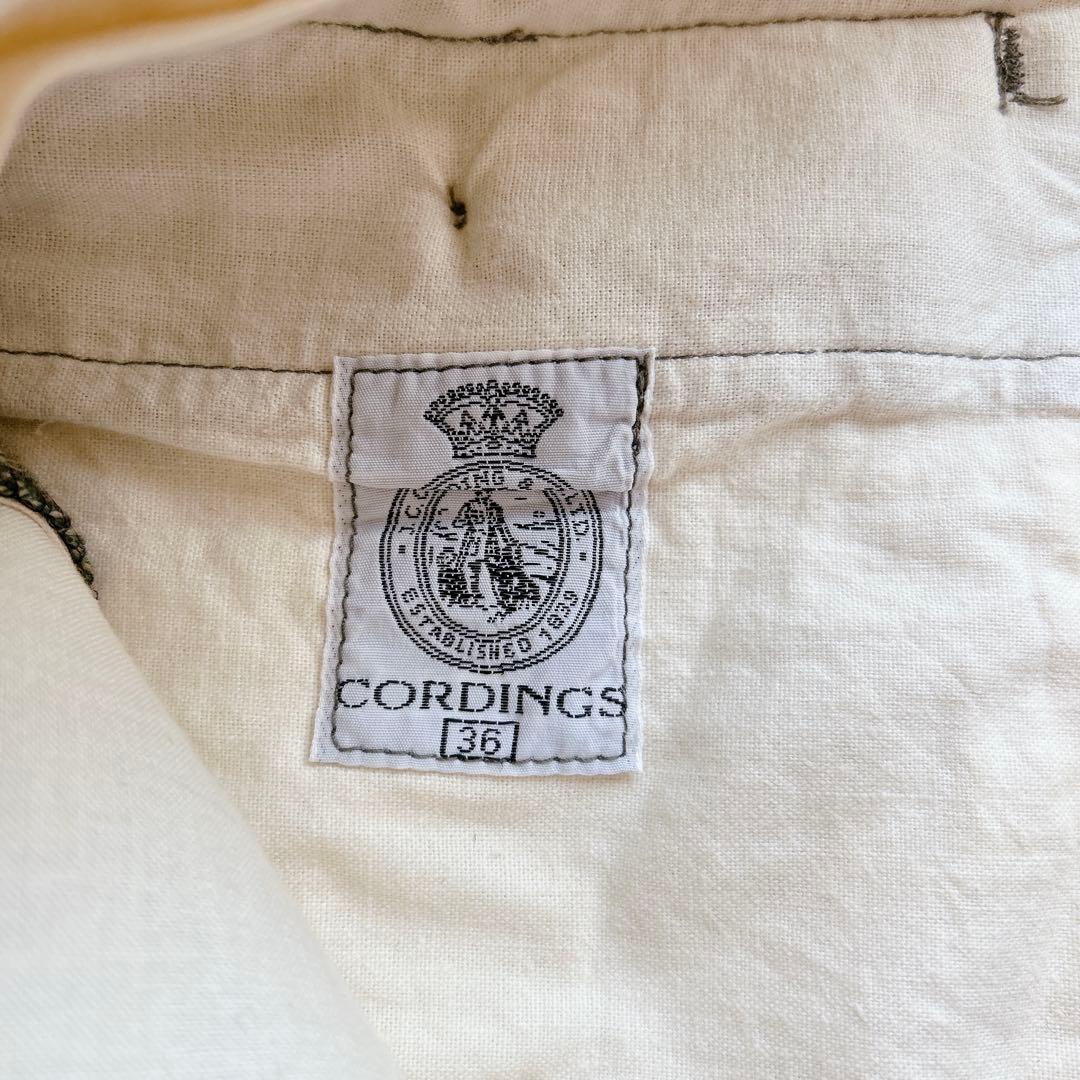 美品 CORDINGS 英国製 アジャスター付 パンツ 36 グリーン チェック