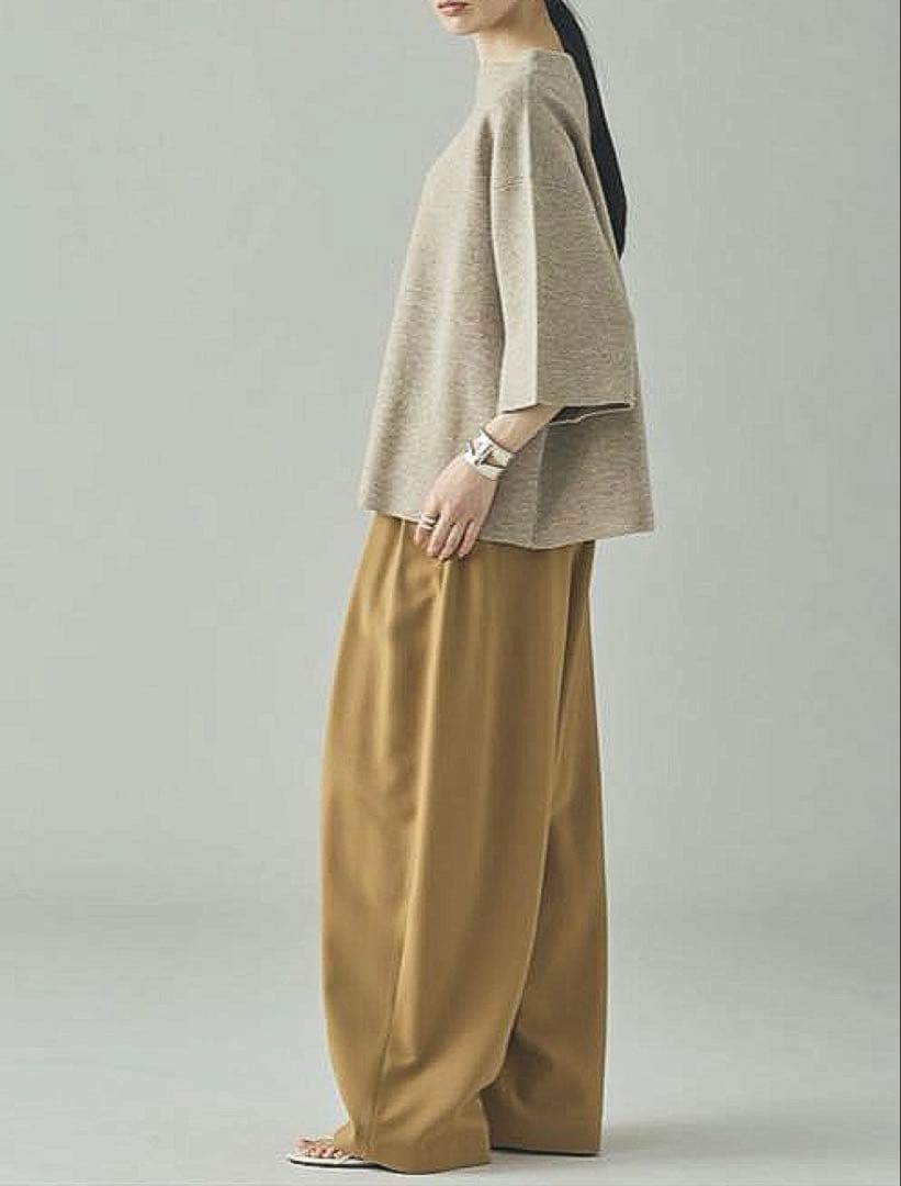 Curensology カレンソロジー ダブルクロスツータックパンツ キャメル