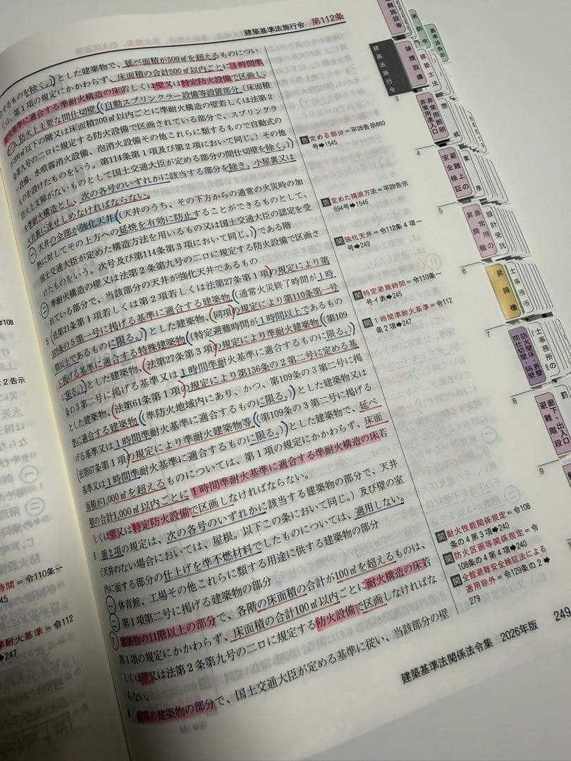 令和8年度 1級建築士 日建学院 建築基準法 関係法令集 重要条文　インデックス