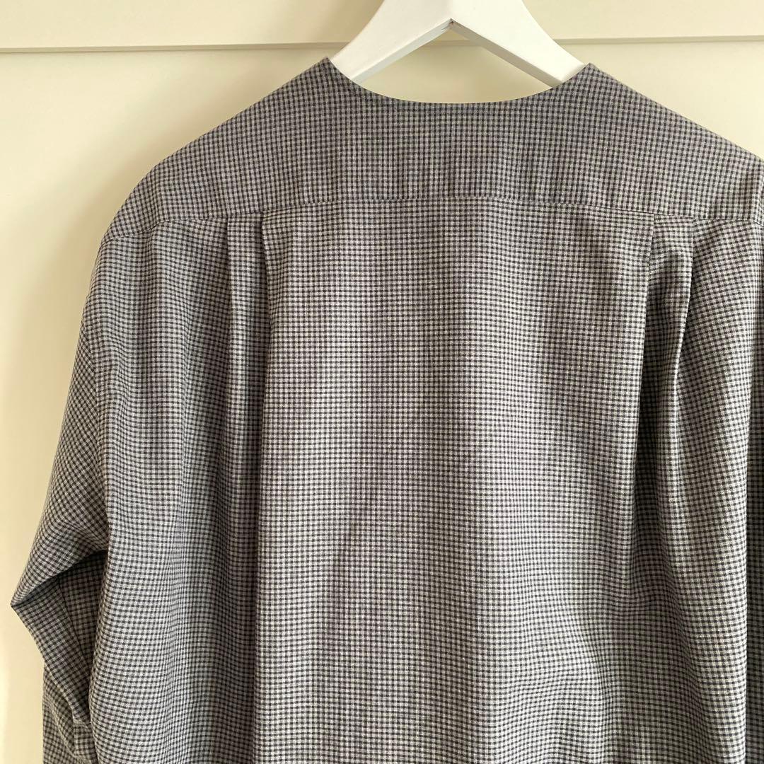 ドゥロワー drawer チェック柄ブラウス　グレー系　一度着用美品