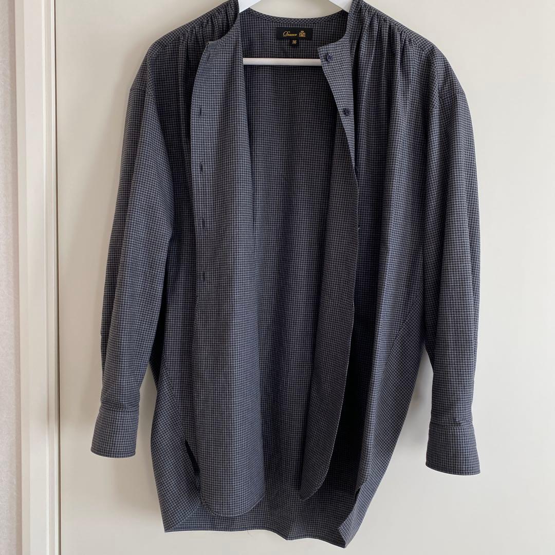 ドゥロワー drawer チェック柄ブラウス　グレー系　一度着用美品