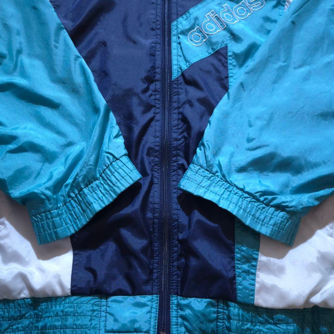 90s oldadidas アディダス ナイロンジャケット トレフォイル刺繍ロゴ