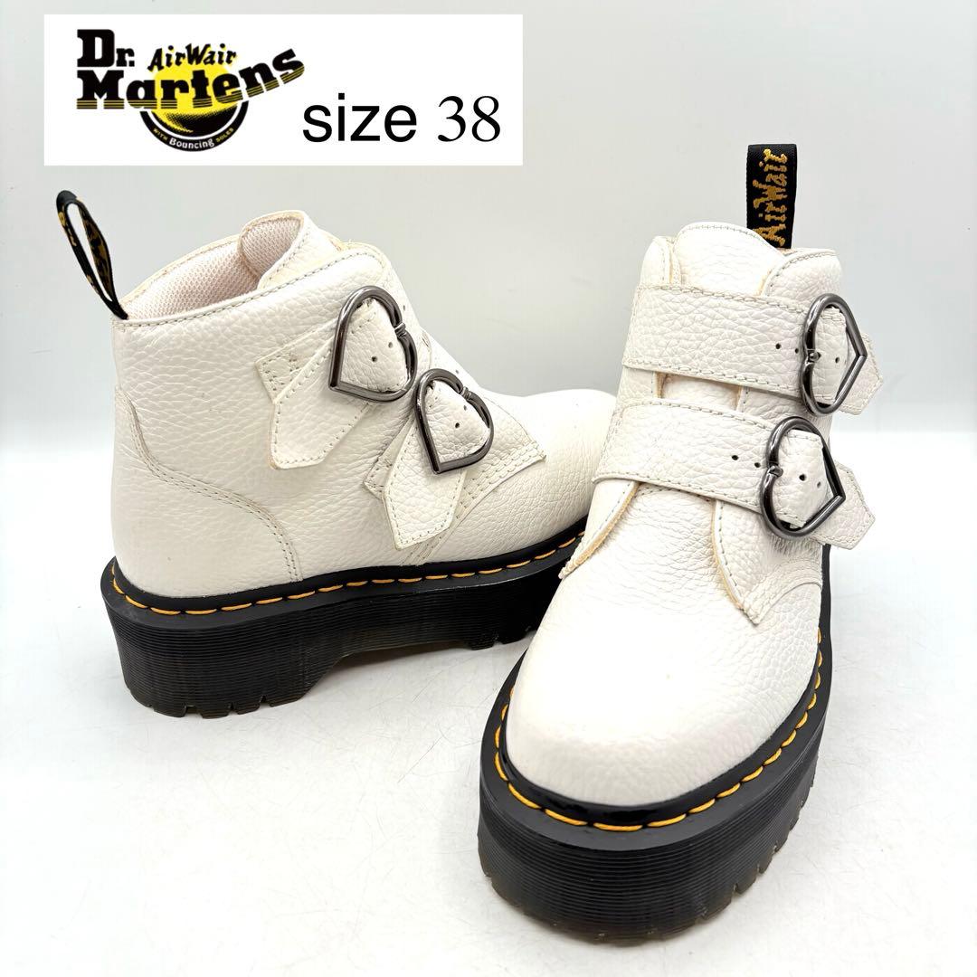 厚底✨ Dr.Martens デボンハート バレンタイン シボ 【38】 白