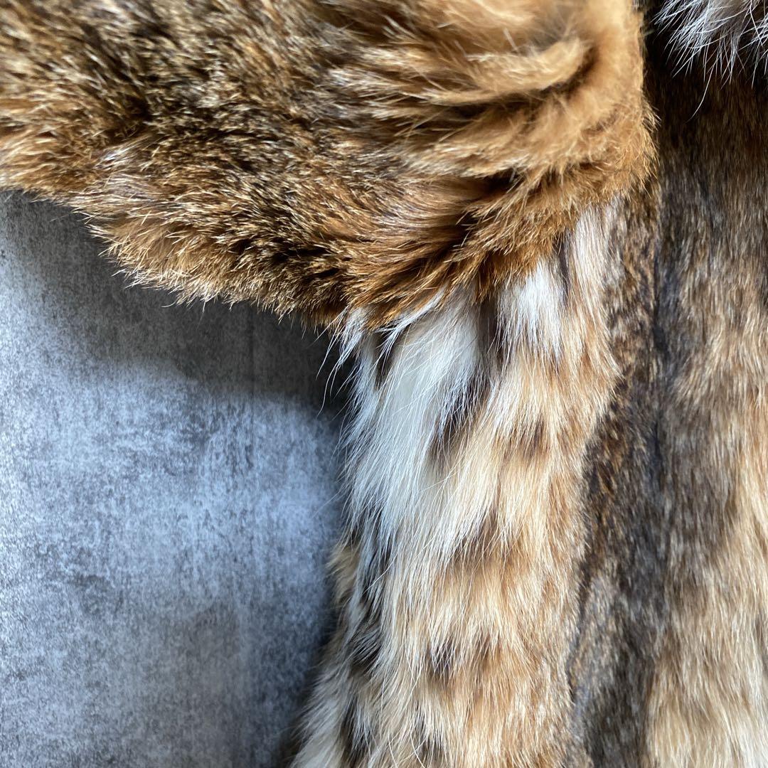 高級リアルファーコート 毛皮 ミックスファー 女優襟 ボリューム 11号