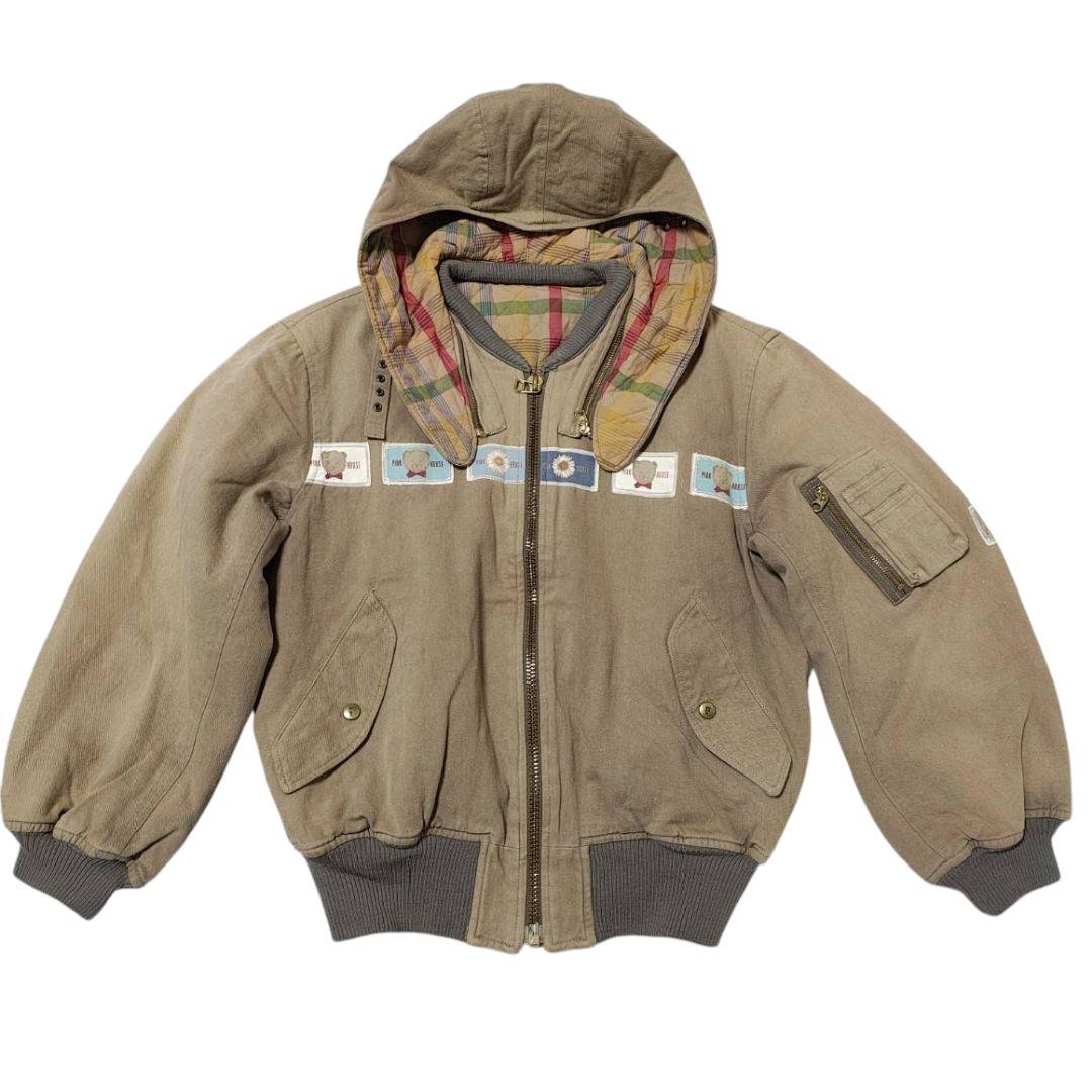 【希少】PINK HOUSE ワッペン 中綿ブルゾン くま テディベア ベージュ