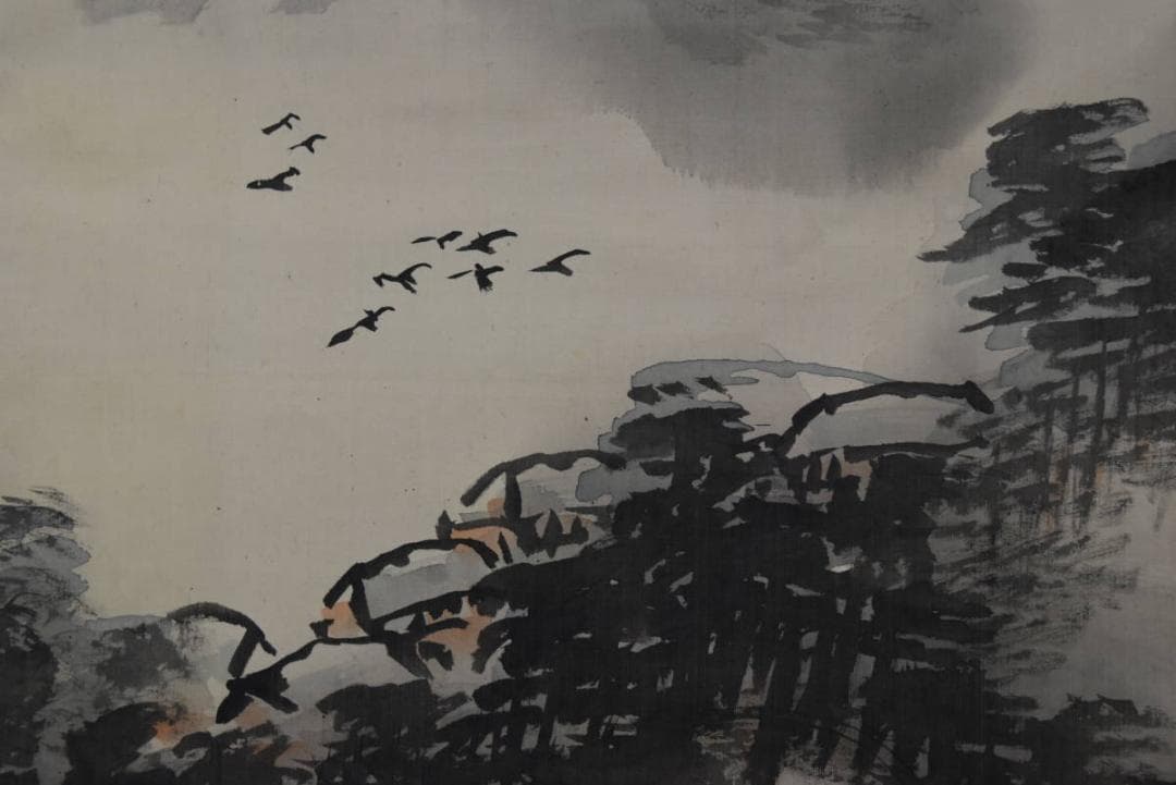 【真作】蜂須秀雲/夏山幽居図/山水図/掛軸/名家伝来/AA-280