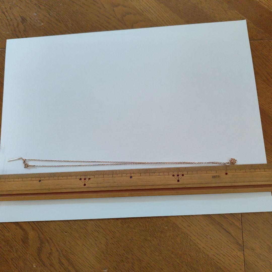 ■美品 アガット ネックレス K10PG×ダイヤモンド 結晶