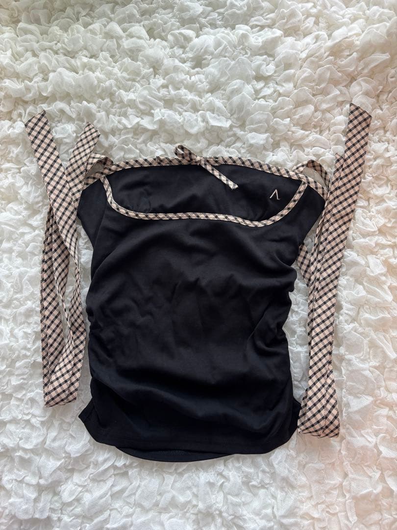 トップス Alice check ribbon tops