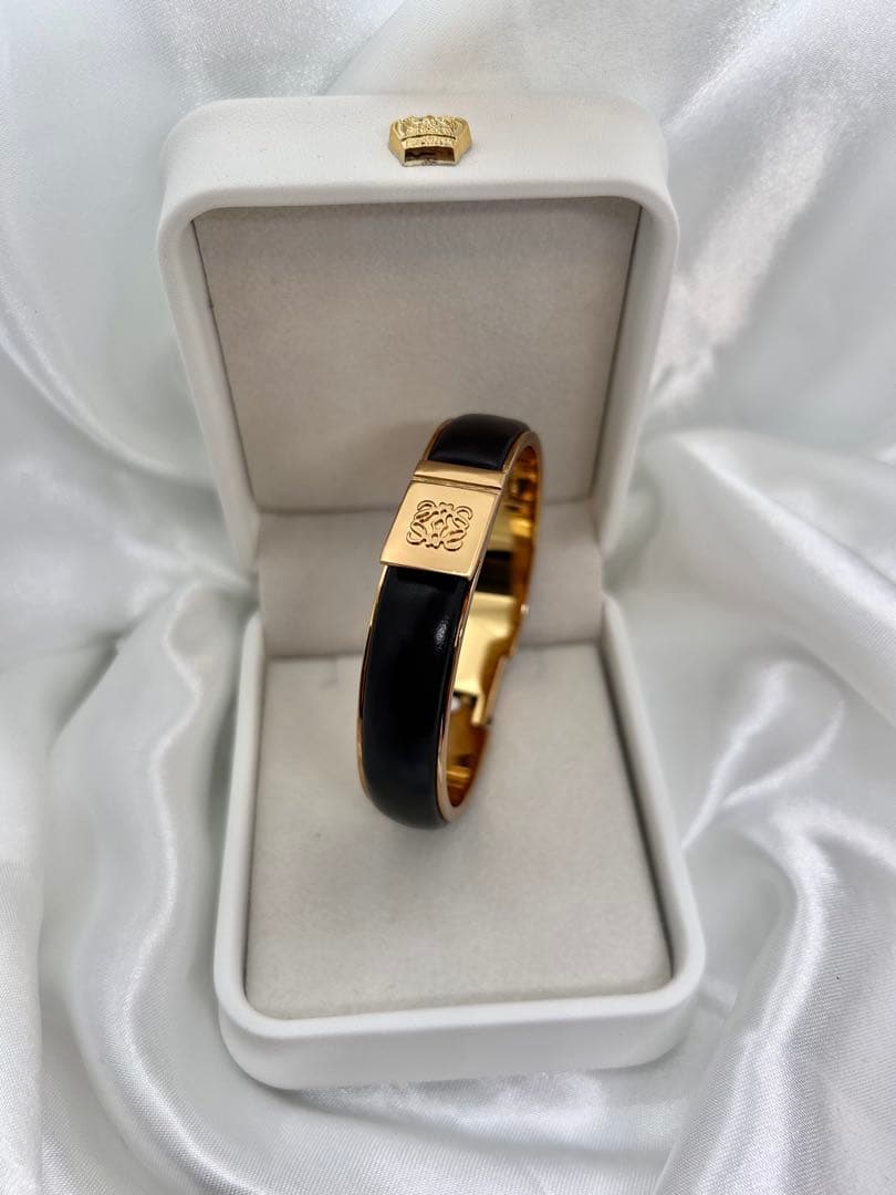 ◆美品 LOEWE ロエベ バングル ブレスレット レザー ロゴ