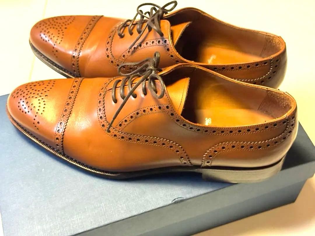 【新品未使用】YANKO ブラウン ウィングチップ シューズ