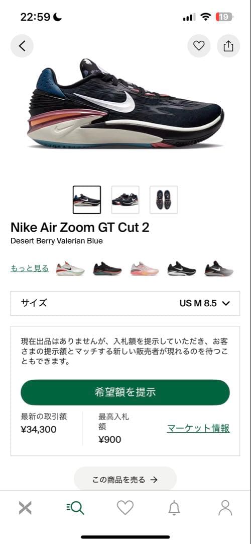 えぬ　超美品　特別価格NikeAir Zoom GT Cut 2