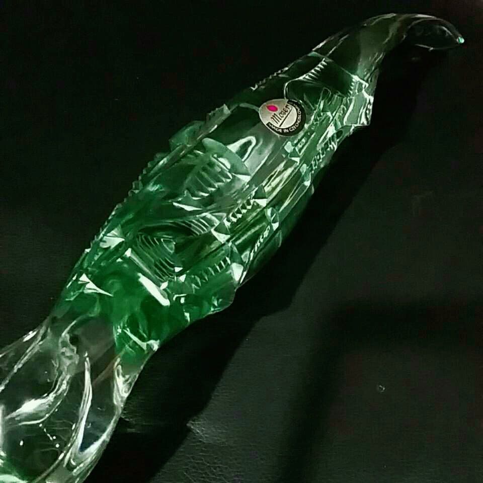 Moser モーゼル クリスタル カット クロコダイル モチーフ オブジェ