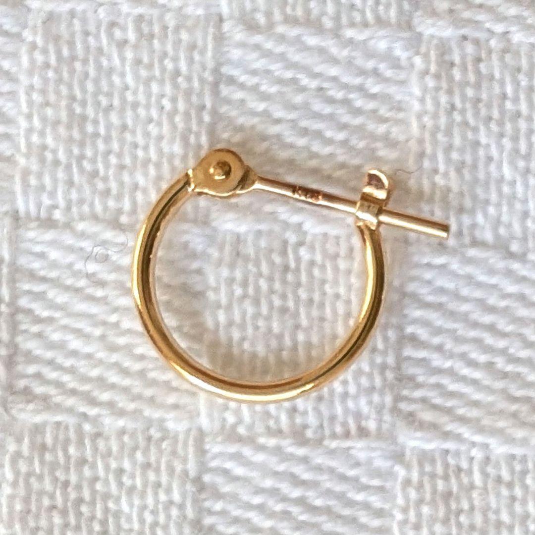 フープピアス 片耳用 18金 太さ1mm 直径10mm 刻印あり