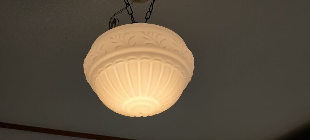 値下げ！！大正浪漫！ レトロ風スリガラス 天井吊り下げ ペンダントライト