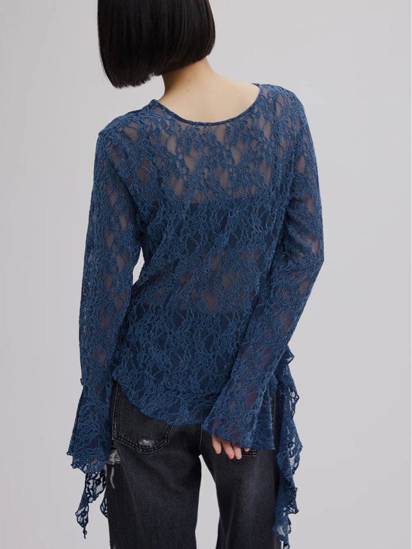 新品AMERI UND 2WAY CUT LACE FRILL TOP レース