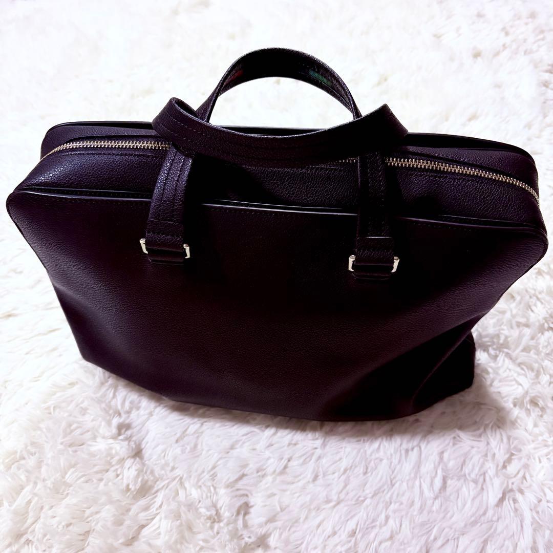 極美品★ポールスミス ブリーフケース マルチストライプ シボ革