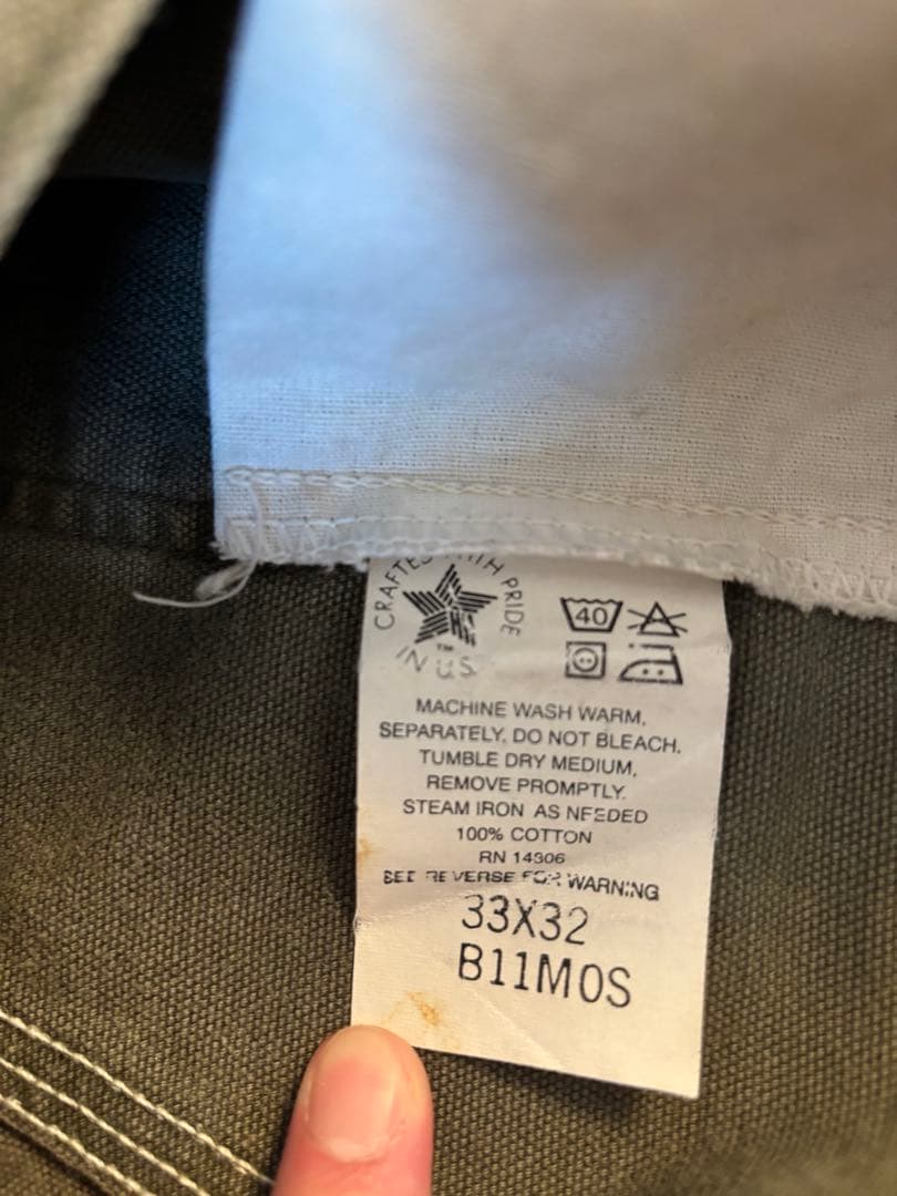 ヴィンテージ carhartt ダック地ペインターパンツ カーキ W33×L32