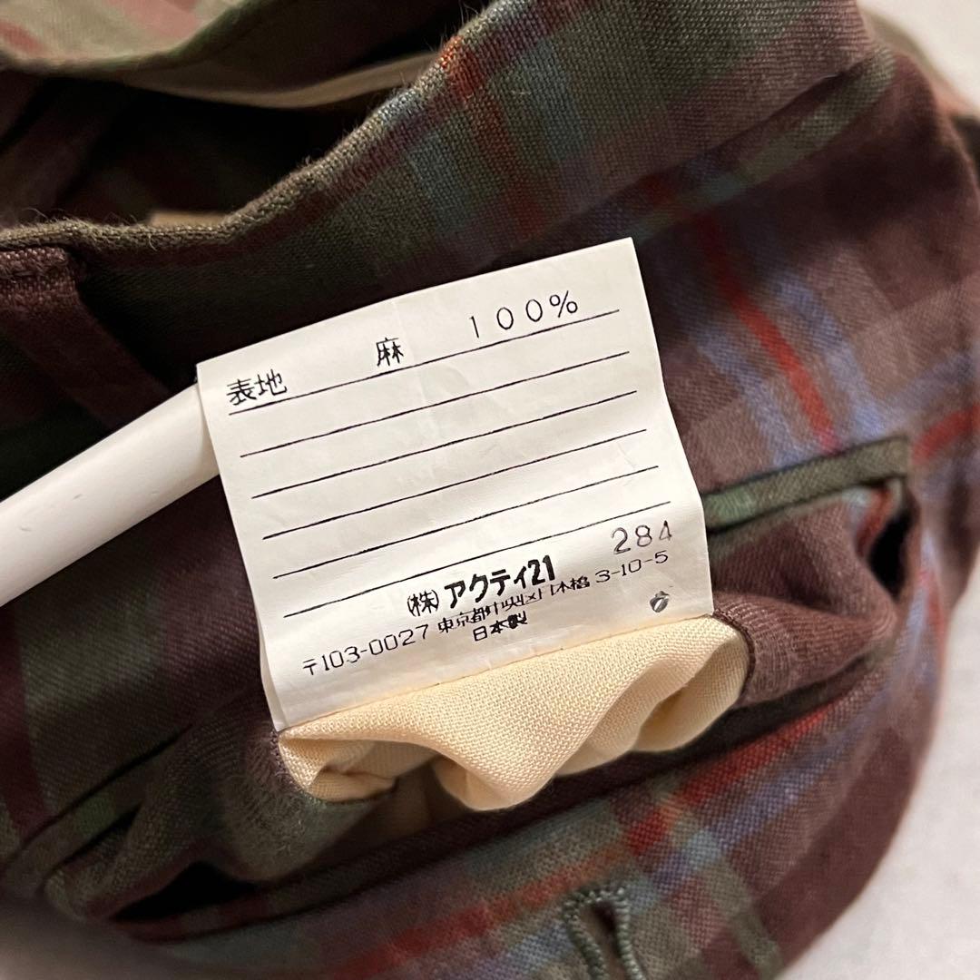 パンツ Ralph Lauren 90s check linen slacks