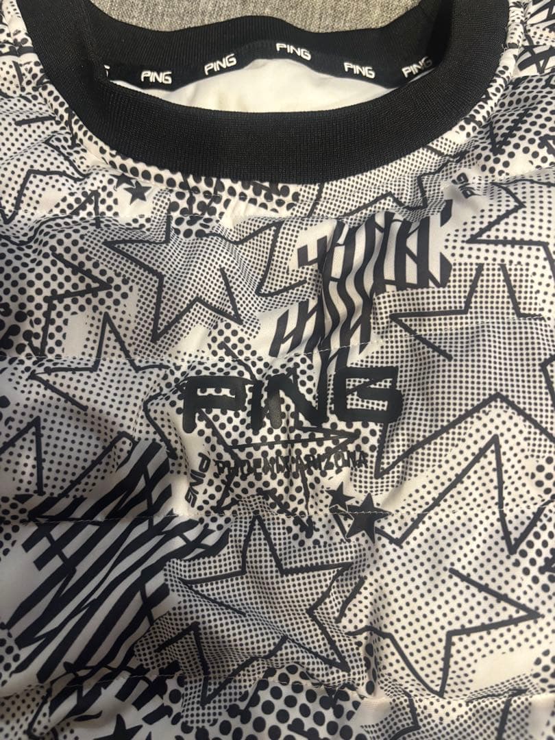 PING メンズウエア　中綿スニード　プルオーバー　星柄ジャケット Lサイズ