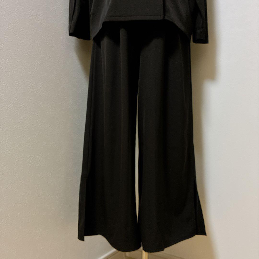 ニアナ　ブラックプラクティカルセットアップジャケット パンツドレスオールインワン