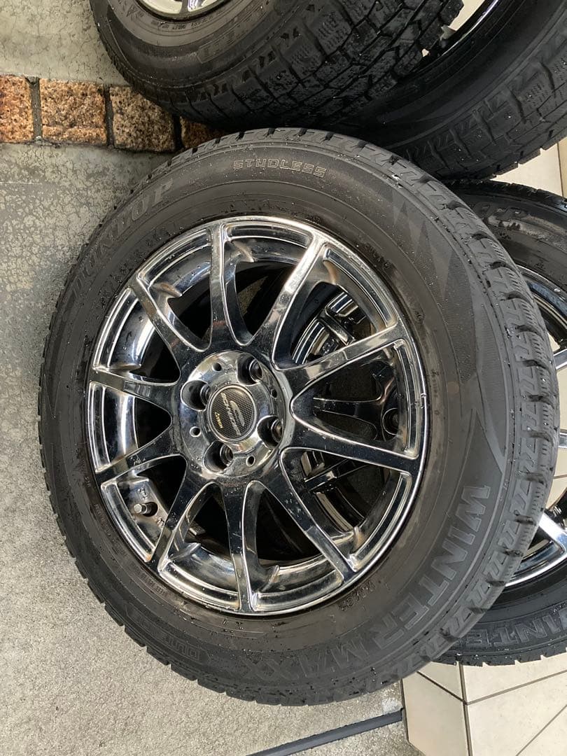 【希少】15インチメッキホイール　スタッドレスタイヤ付　4本セット