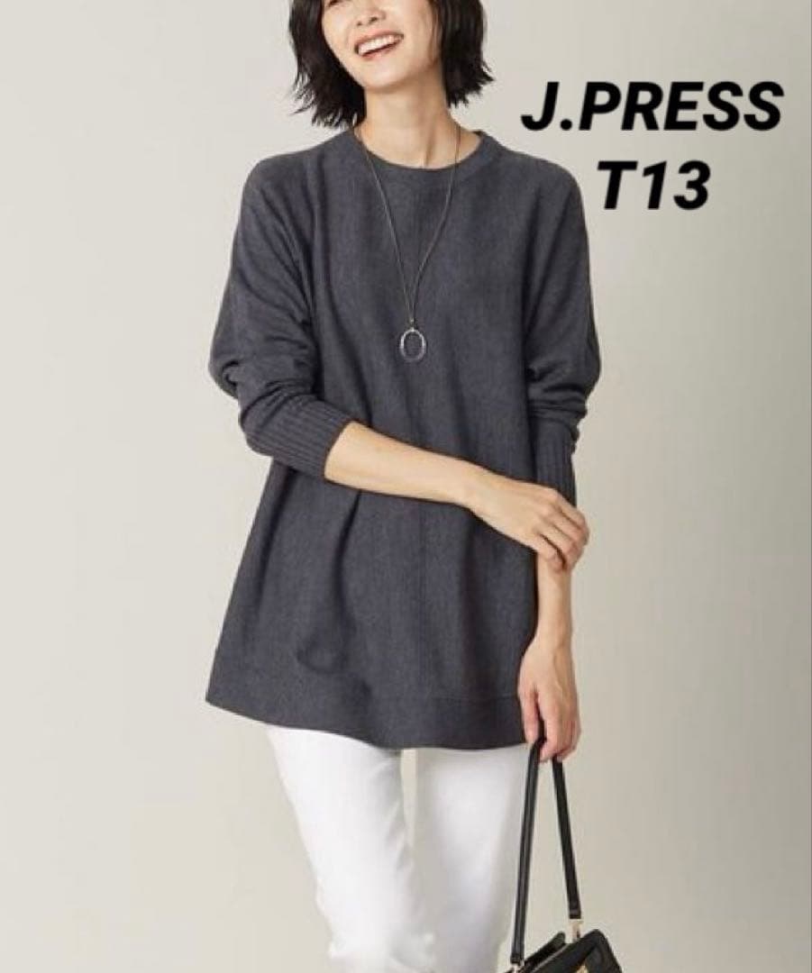 大きいサイズ J.PRESS ウールチュニックニット(23区ICB自由区組曲)