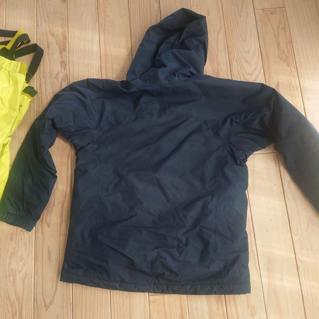 モンベル　パウダーステップパーカ/パンツ　160サイズ　ネイビー/イエロー