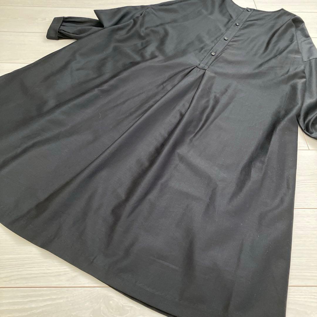 コンジェペイエ アデュートリテス 丸襟 Aライン フレア ロング ワンピース