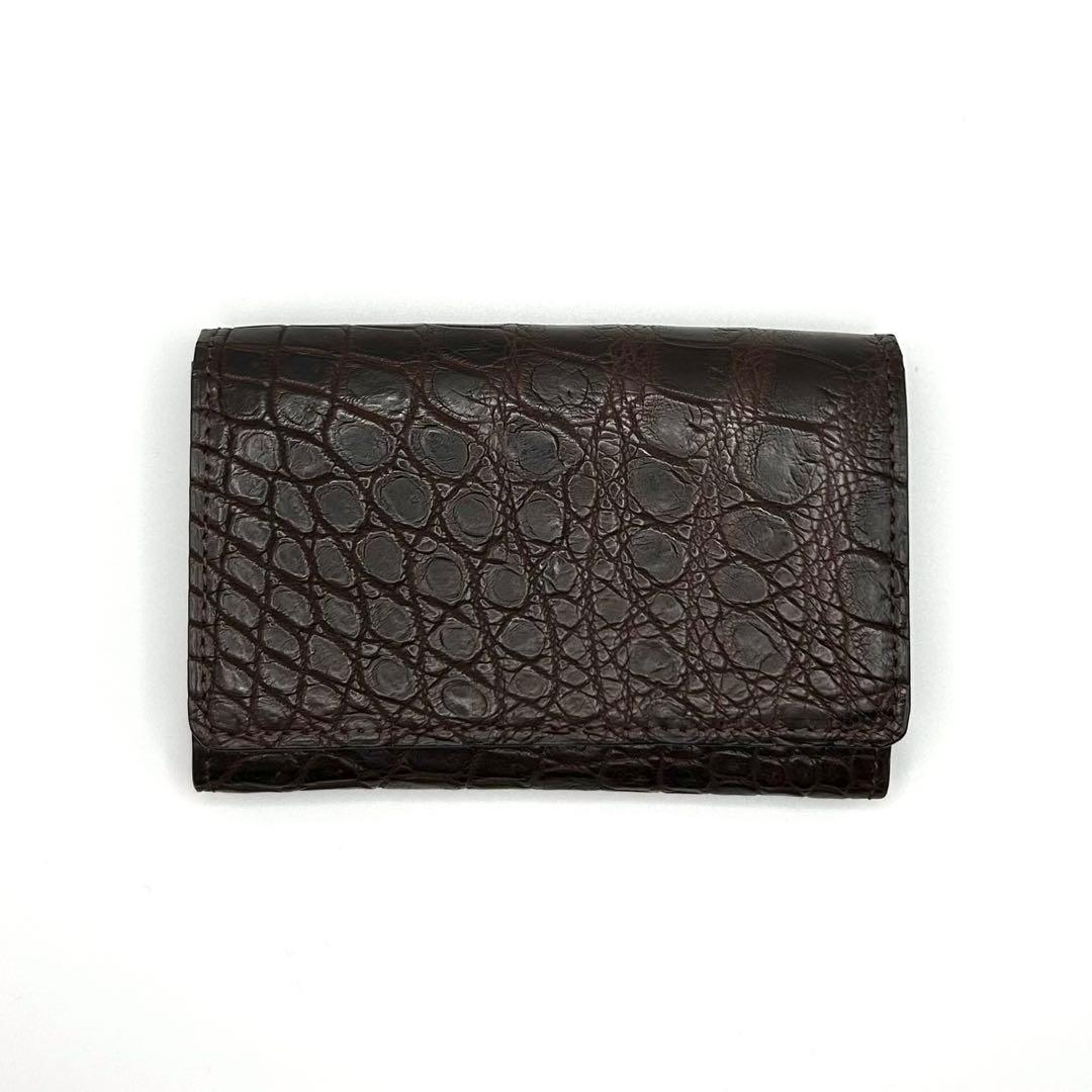 新品 未使用品✨ ペッレモルビダ　名刺入れ　クロコ型押し　リアルレザー