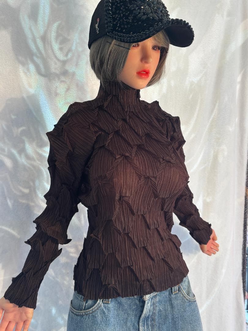 ISSEY MIYAKE 変形 立体プリーツ プリーツブラック M