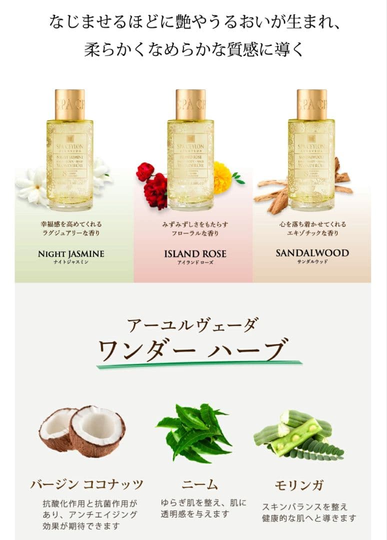 スパセイロン　ワンダーオイル/バスギフトセット　サンプル　アーユルヴェーダ