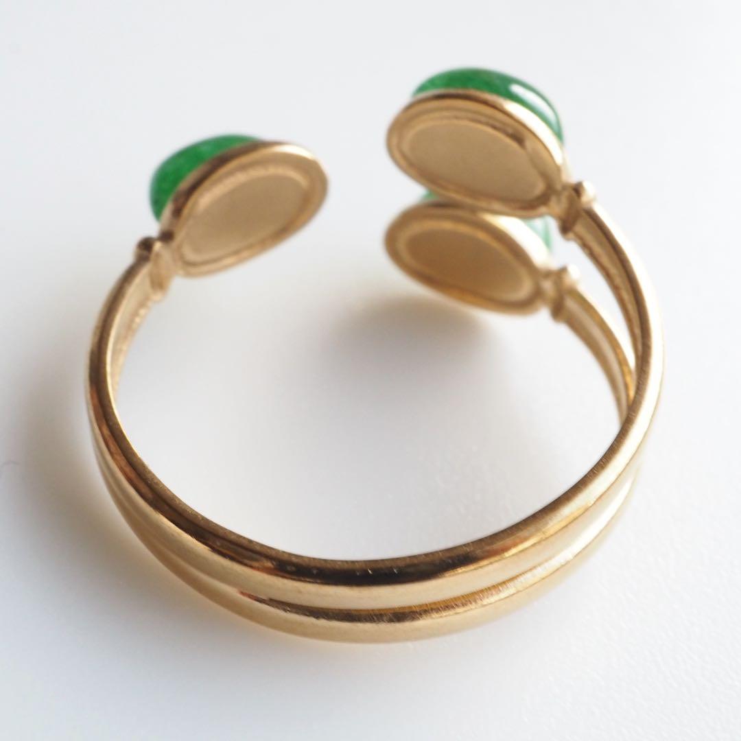 【ひなママ】インド翡翠のフリーサイズリング