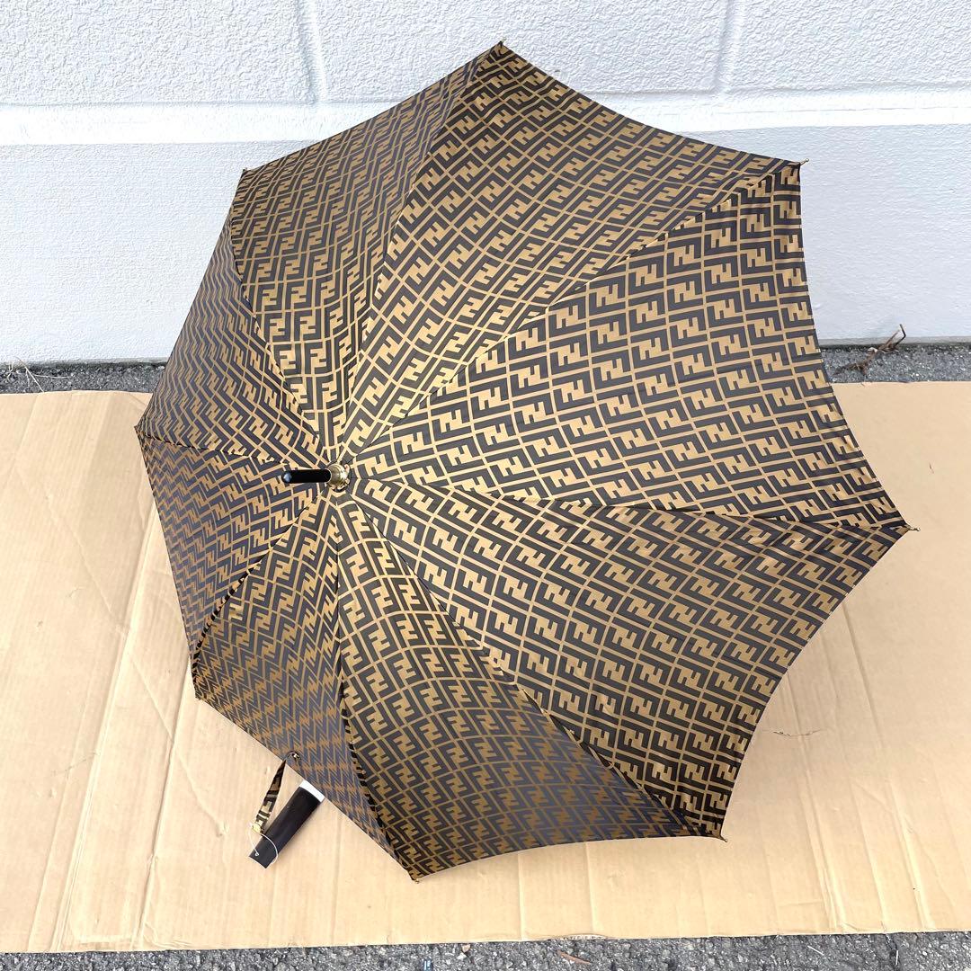 FENDI フェンディ 長傘 ズッカ柄 ブラウン