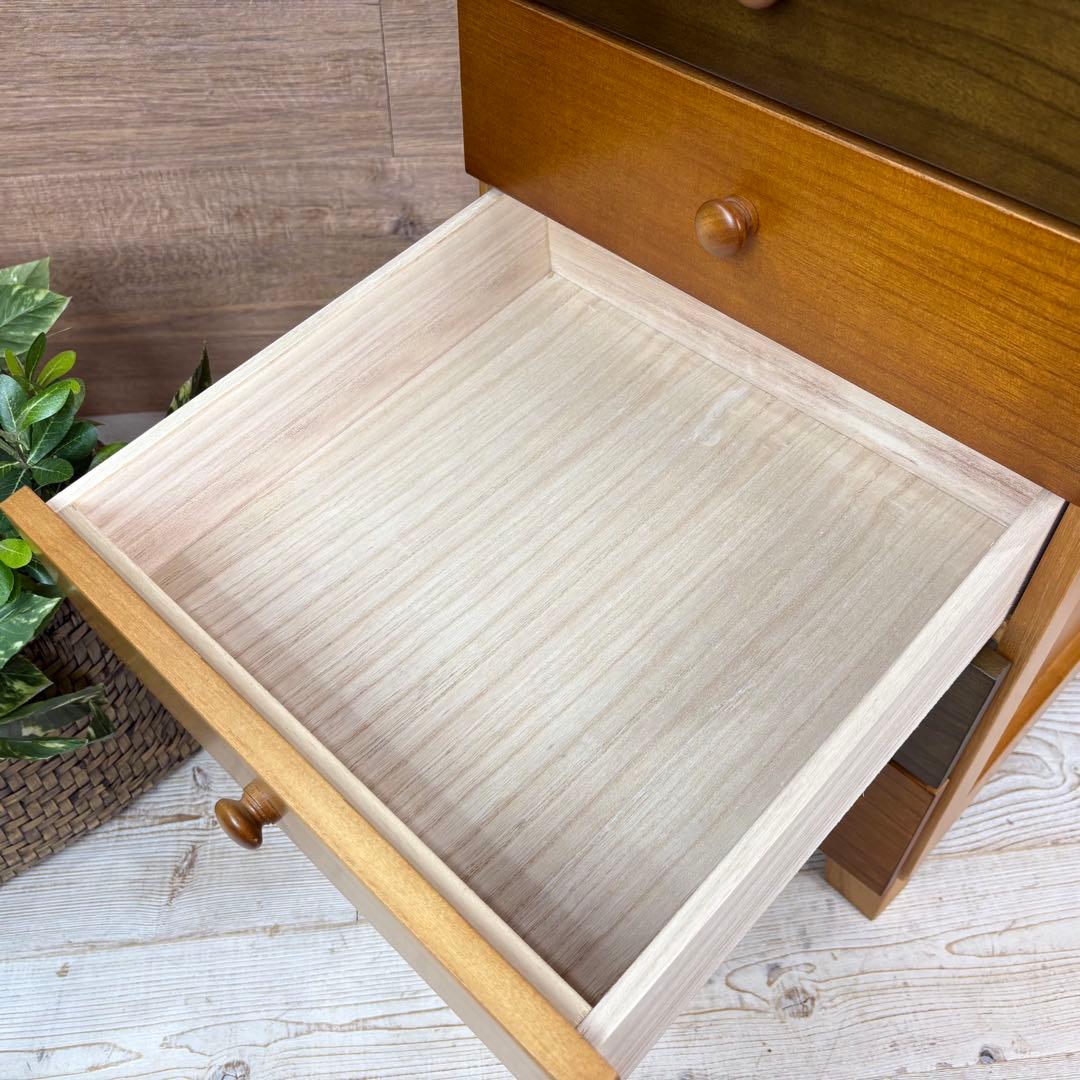 訳あり品【123】ナチュラルウッド桐材無垢木製カラー多引き出し7段チェストタンス