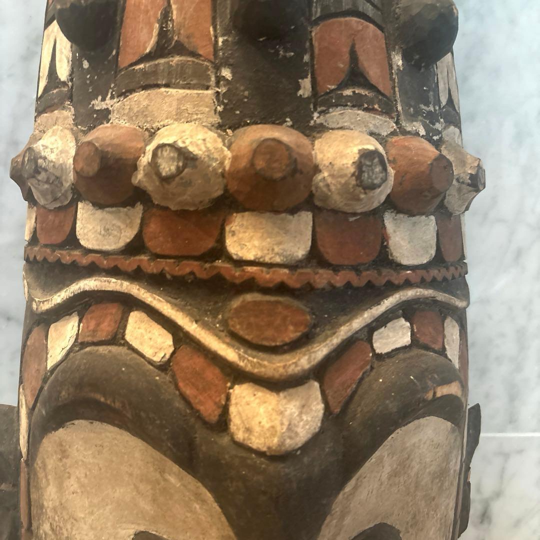 パプアニューギニア アンティーク存在感が半端ない木彫り特大、民藝の仮面アート