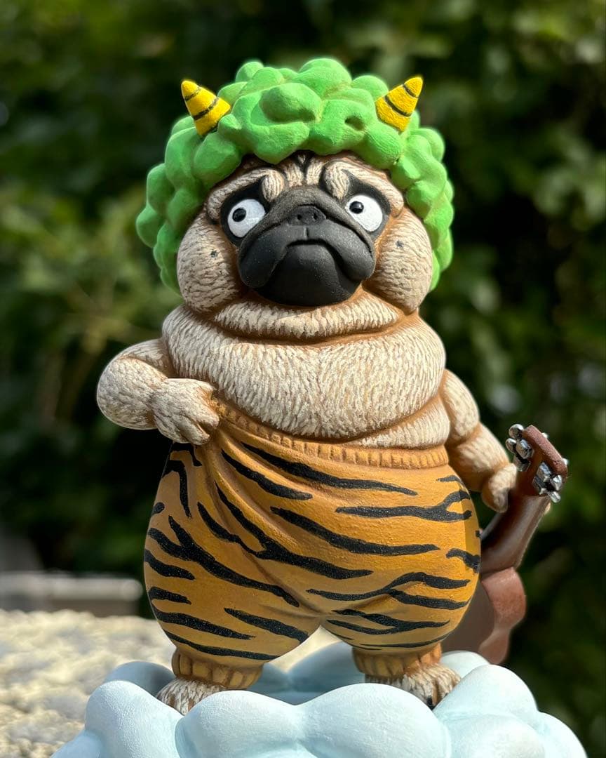 鬼おパグさん:雷様ver.(レジン製ハンドメイドフィギュア)