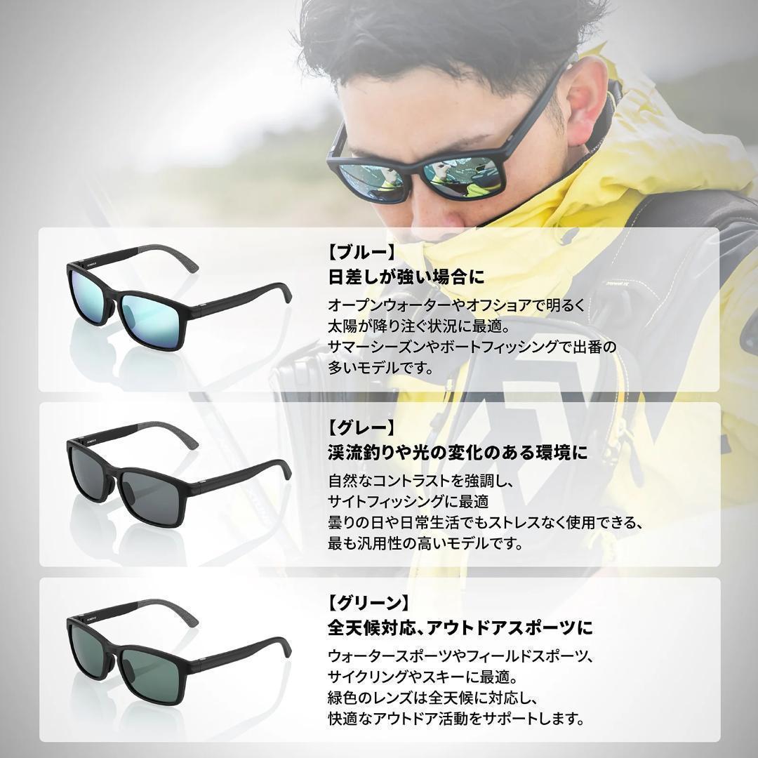 ゴメクサス　偏光サングラス　CR-39光学レンズ　ウェリントン型　グリーン