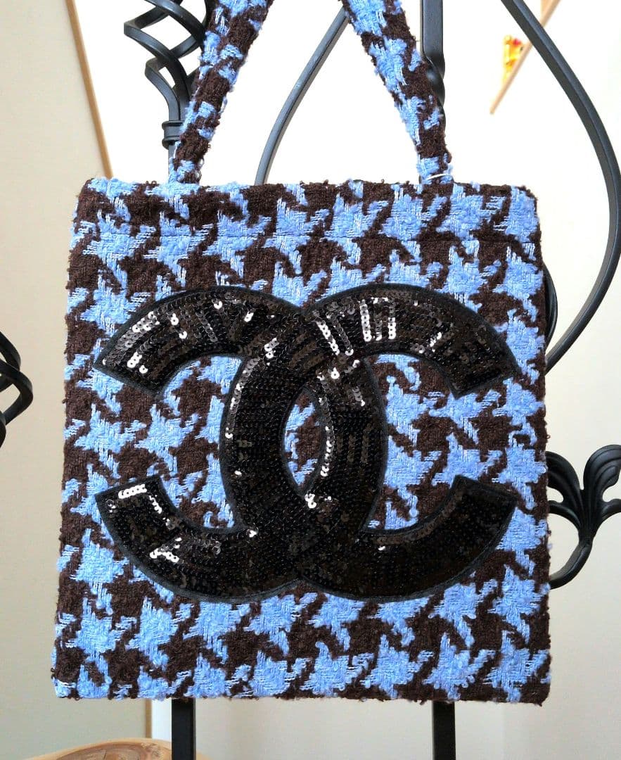 CHANEL ハウンドトゥース トートバッグ