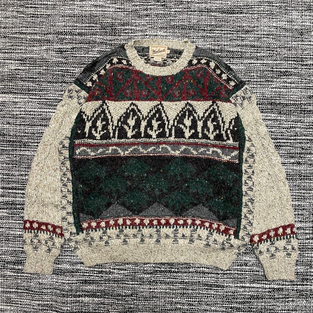 WOOLRICH 90s ローゲージニット ハンドニット 手編み XL
